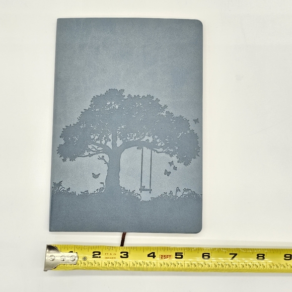 Tree of Life Faux Leather Journal Bamboo Pen Inspirational Bookmark Set Blue - Picture 8 of 12